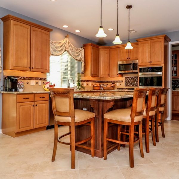 Kitchen After Improved Granite Island | Monroe NJ | Distinctive Interior Designs