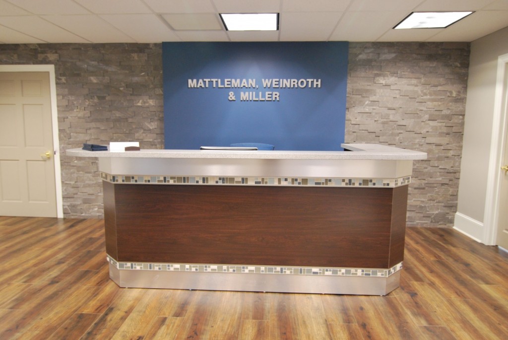 Law Firm Custom Reception Desk | Cherry Hill, NJ | Distinctive Interior Designs