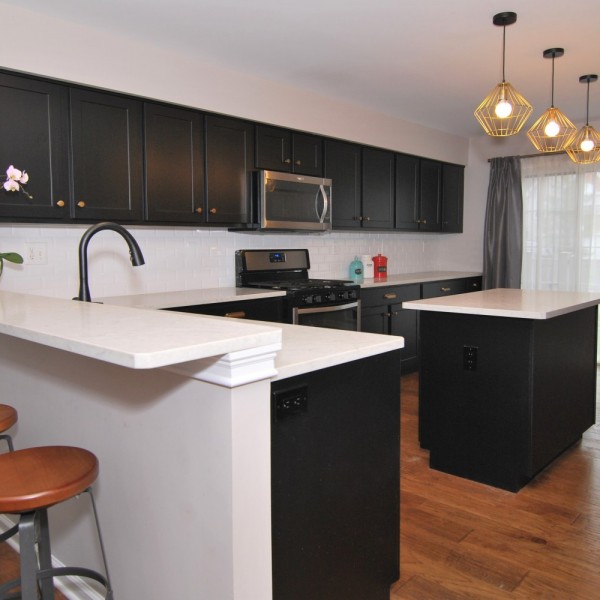 Black and white Asian style kitchen | Pennington NJ | Distinctive Interior Designs