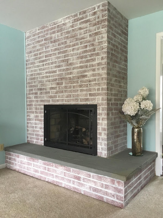 fireplace brick whitewash