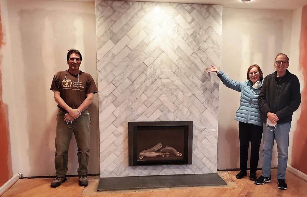 Fireplace Redesigns For 2022 Modern Textural Statements For Your Home   Fireplace Detail Completed BEFORE Paint 1024x657 