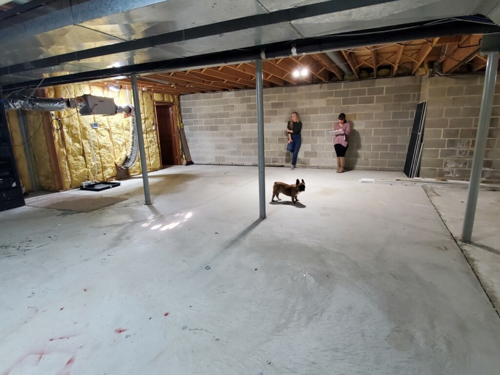Current unfinished basement area