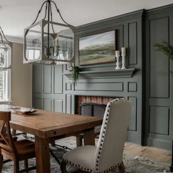 Moorestown, New Jersey, Color saturated Sherwin Williams Pewter Green SW6208 diningroom cropped