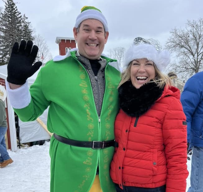 Buddy the Elf and interior designer, Nicole Lorber, Marlton, New Jersey